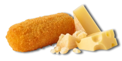 Een luxe kroket met een royale vulling van oud Hollandse kaas, waardoor hij lekker pittig van smaak is.